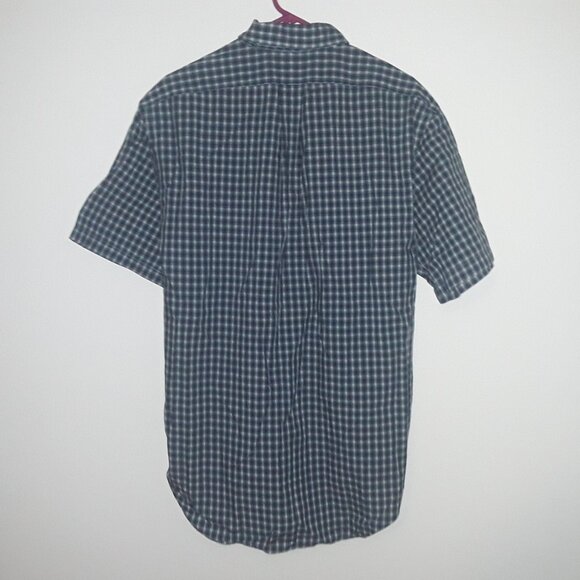 Ralph Lauren Yarmouth 100% cotton mens 16 1/2 dark blue/white plaid w/dark blue - Picture 3 of 5